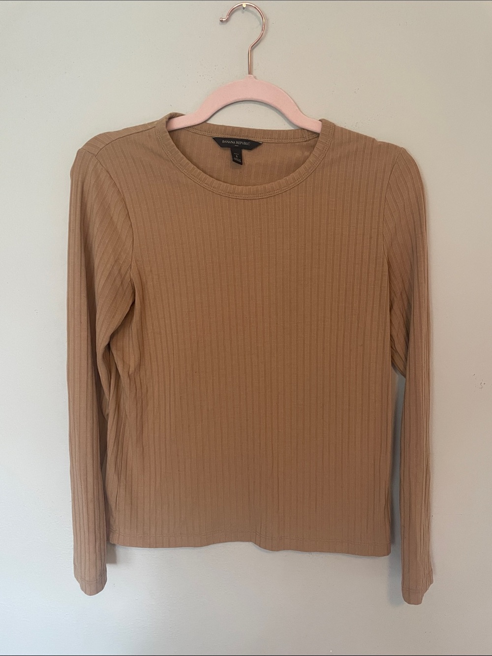 Forever 21 Ribbed Long-Sleeve Top in Camel